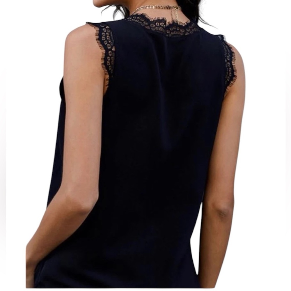 Black sleeveless lace top XL - Picture 2 of 4
